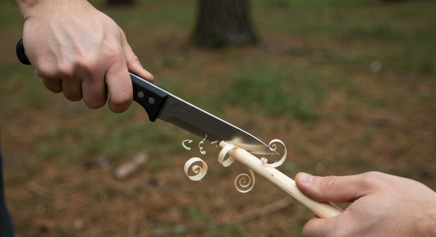 Carving a feather stick with the Morakniv Garberg bushcraft knife